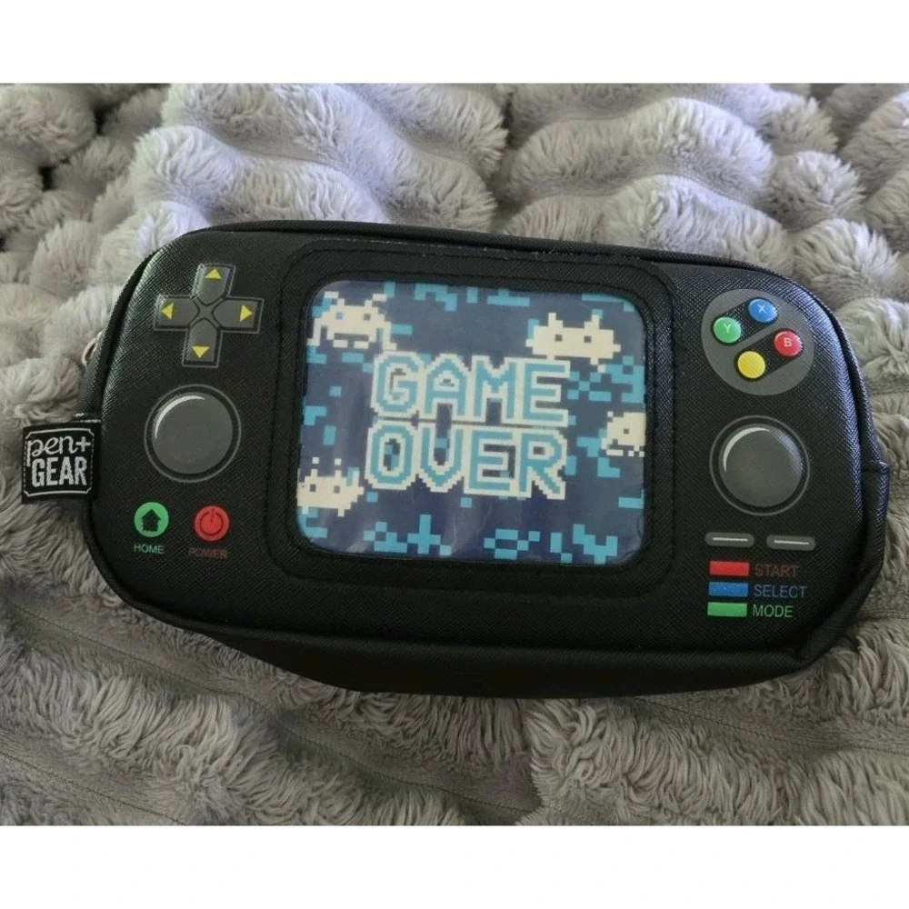 Pen Gear Nintendo Controller Vinyl Zip Up Pencil Pen Markers Carrying Case EUC!